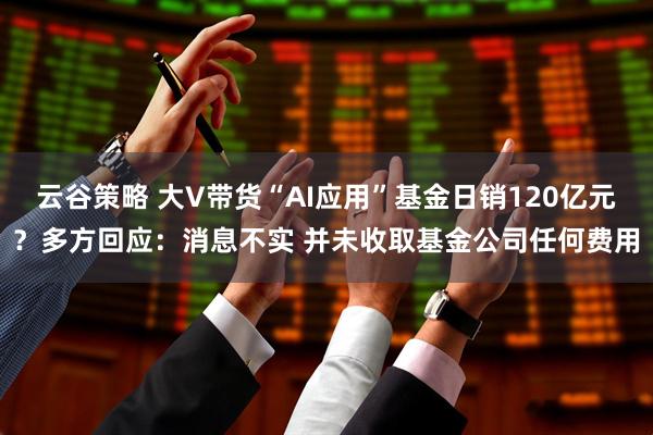 云谷策略 大V带货“AI应用”基金日销120亿元？多方回应：消息不实 并未收取基金公司任何费用